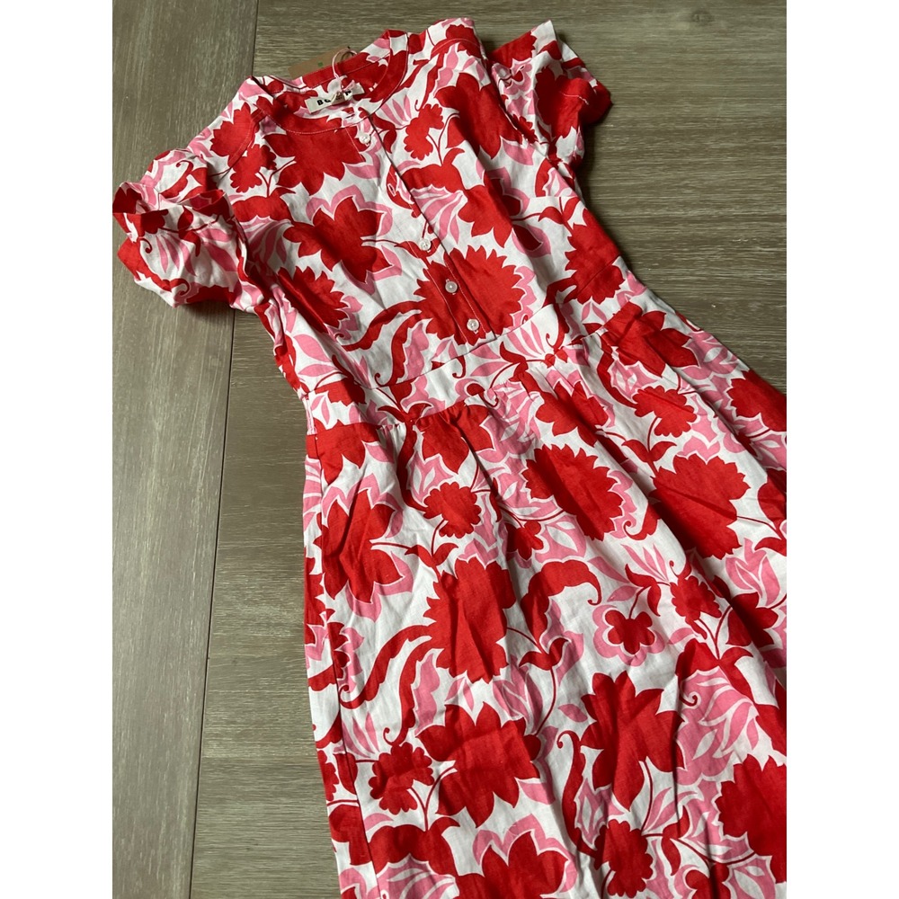 Boden Ivy Button Linen Midi Dress
Red Shadow Blossom Size 6R New With Tags - Picture 5 of 7